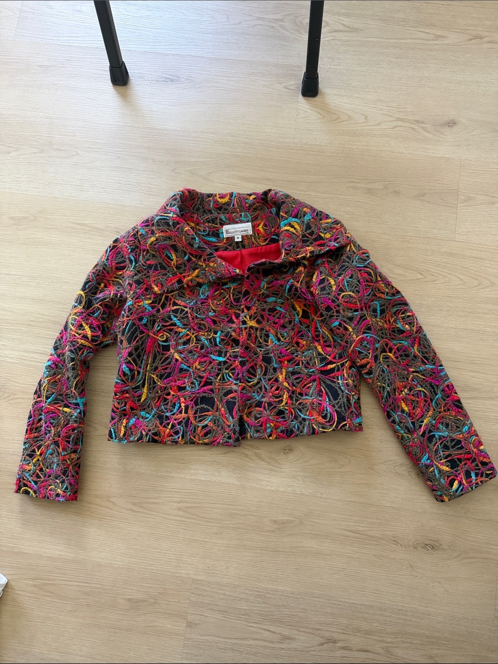 Colorful Multicolor Cropped Bouclé Jacket